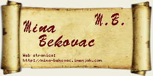 Mina Bekovac vizit kartica